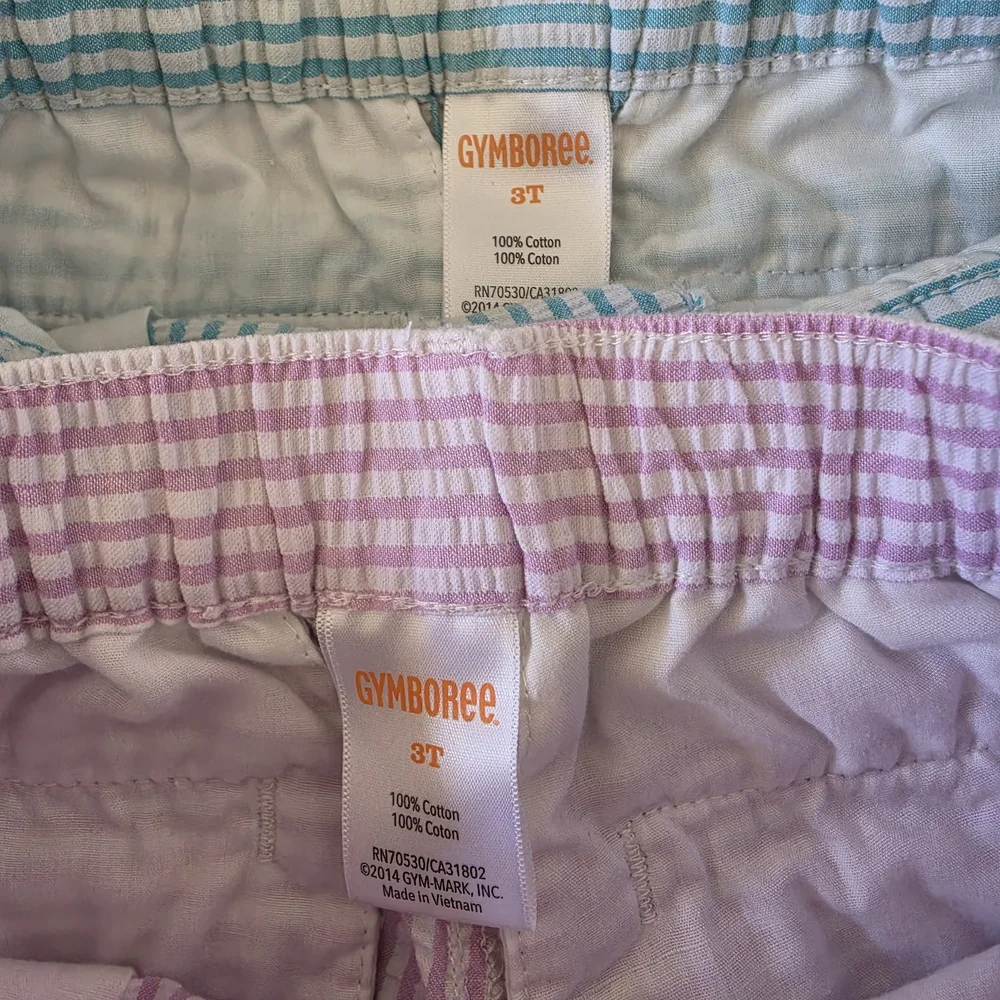 Gymboree Boys Striped Seersucker Shorts - Pink & Aqua Size 3T